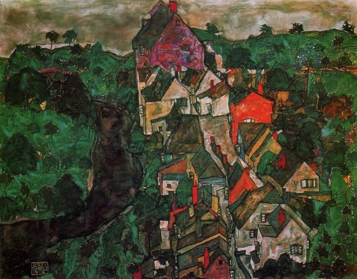 Egon Schiele Krumau Landscape
